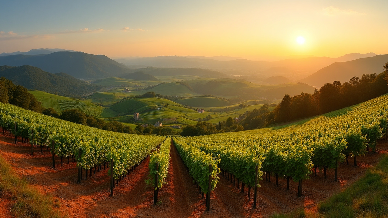Vue panoramique des vignobles français